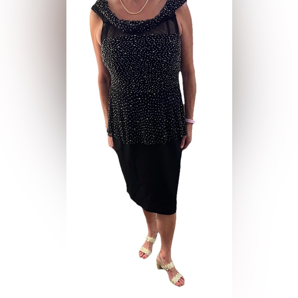 EUC Badgley Mischka Beaded Dress vintage 12 (for Newman Marcus)